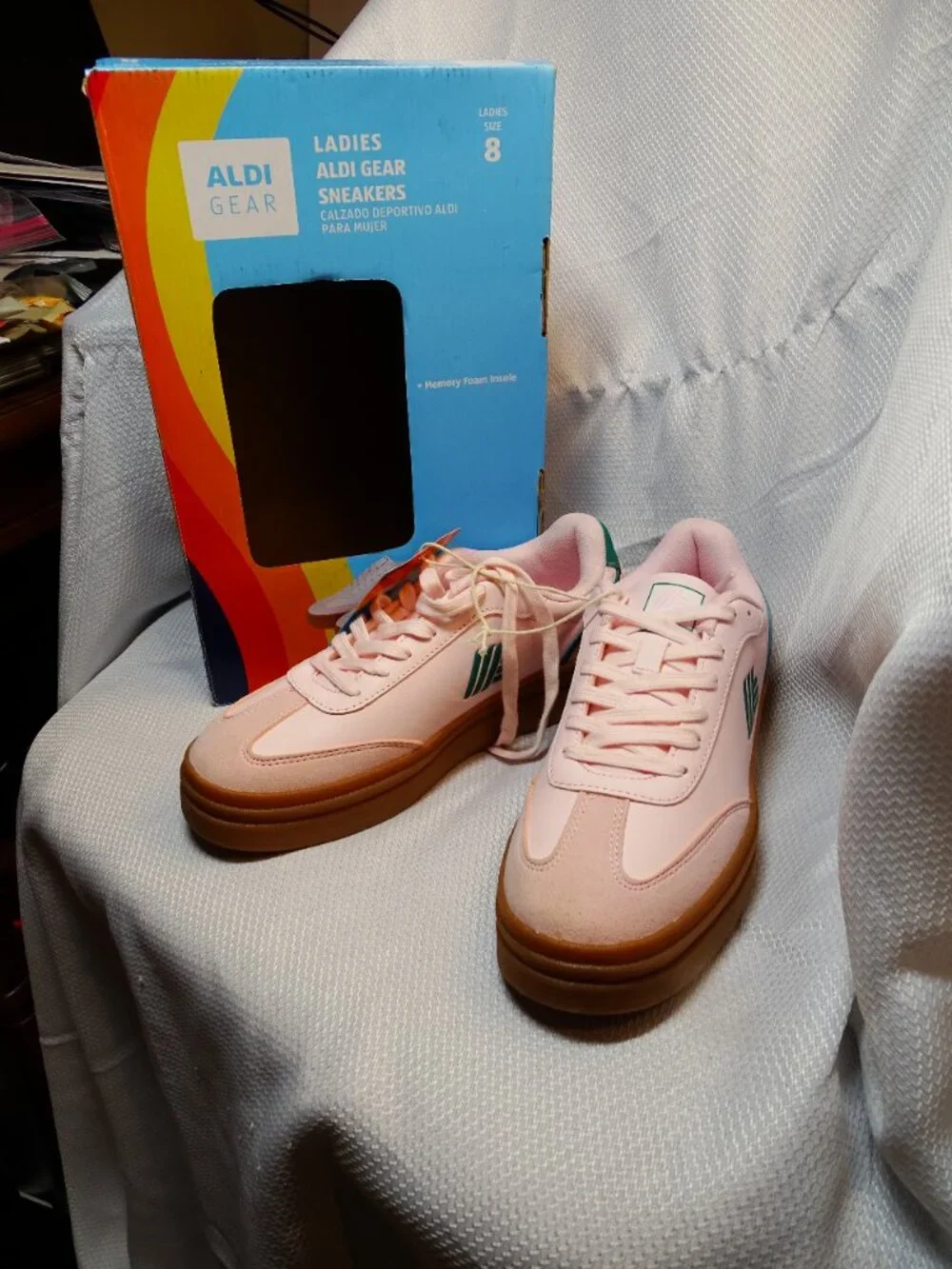 Ladies Limited Edition Aldi Gear Pink Sneakers. Size 8